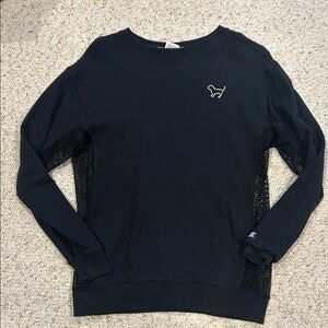 Victoria’s Secret PINK Black Women's Sweater with Mesh Accent Sides